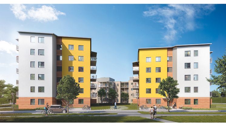De två sista Ängstornen på Nordanby Äng har beräknad inflyttning i december 2017.