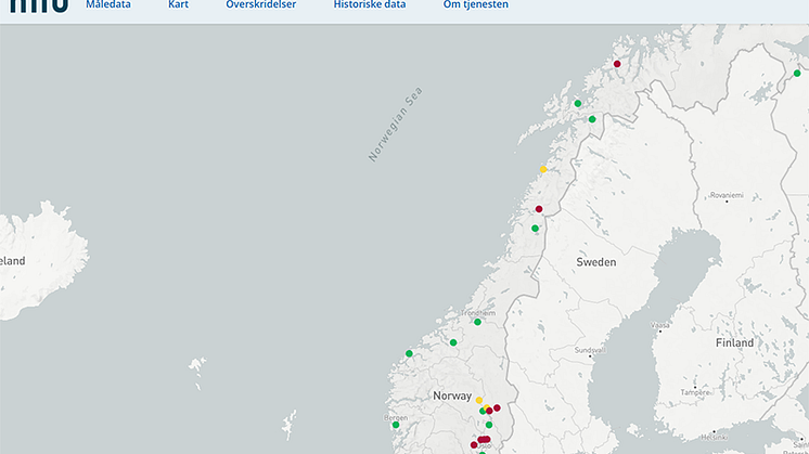 Skjermbilde Luftkvalitet Norge 13mars2024 kl 1057