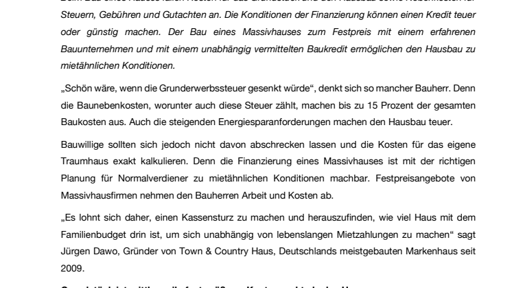 Wieviel Haus kann ich mir leisten? Welche Kosten fallen beim Hausbau an?