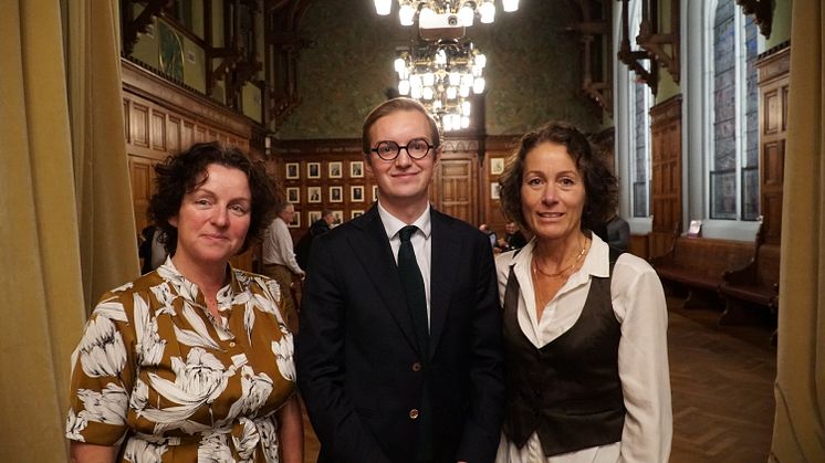 Riksdagskandidater för Centerpartiet Skånes västra valkrets. Från vänster: Emma Järund (C), Jonny Cato (C) och Madeleine Atlas (C).