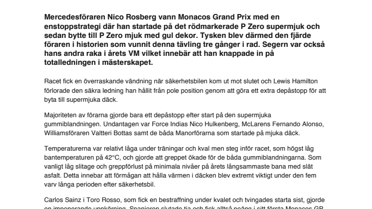 Historisk seger för Nico Rosberg i Monacos GP