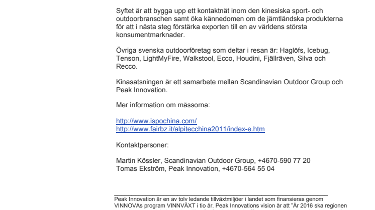Jämtländska företag till Kina
