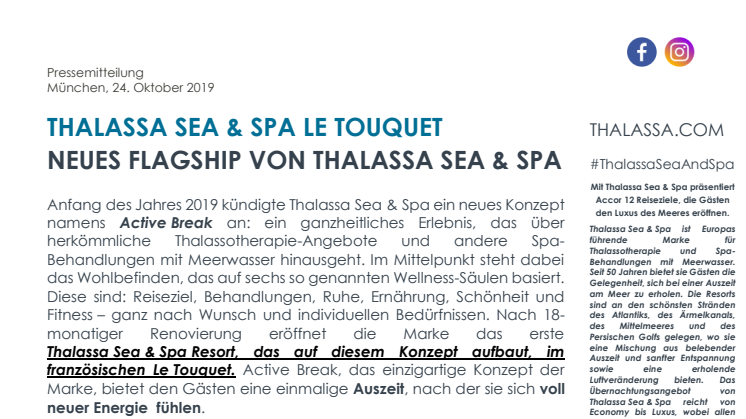 Thalassa Sea & Spa Le Touquet: Neues Flagship von Thalassa Sea & Spa