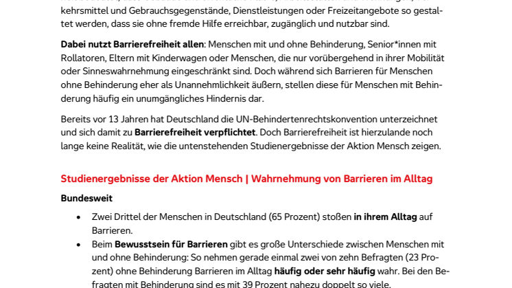 Deutschland im Jahr 2022 – ein Land voller Barrieren / Faktenblatt
