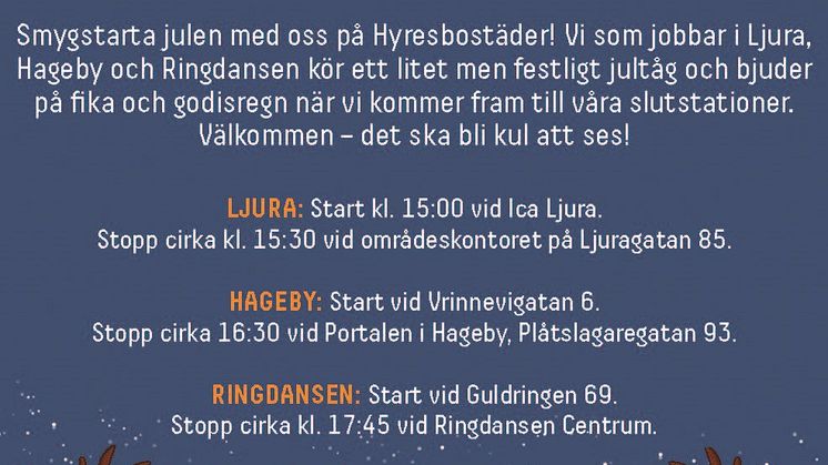 Julparad i Ringdansen, Hageby och Ljura