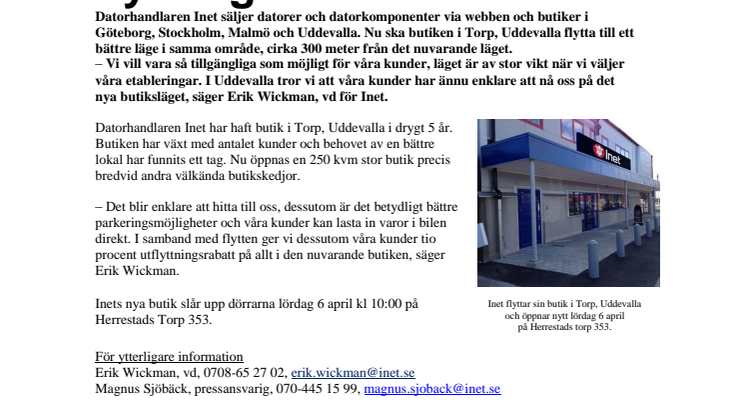 Utförsäljning och rabatt på allt i Torpbutiken - Inet öppnar butik med nytt läge i Uddevalla