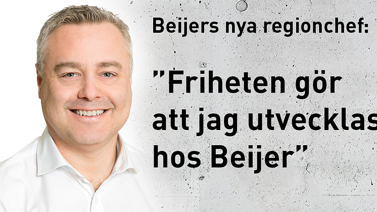 Lars Sahlberg, Beijer Byggmaterials nya regionchef för området Väst. 