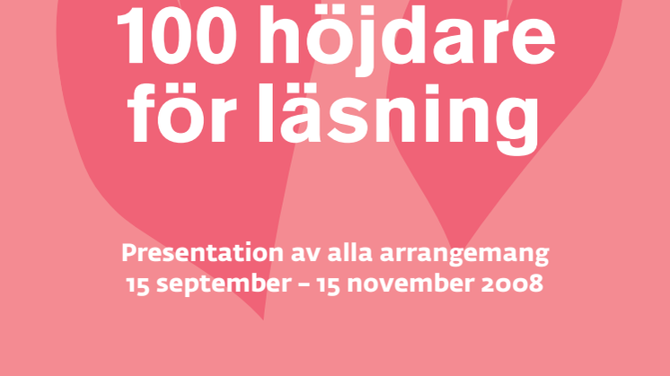 Stor nationell satsning för läsning - 100 arrangemang över hela landet