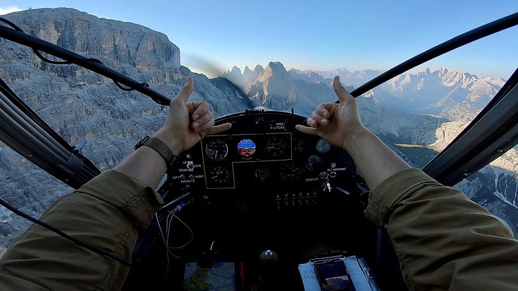 Pilot Maxime Compagnon has flown extensively across Europe and in the Alps in his modified Zlin Savage Cruiser. Credit: Maxime Compagnon