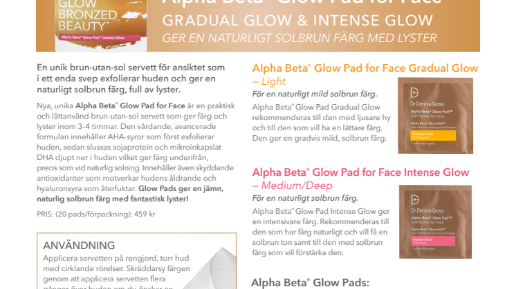 Dr Dennis Gross Skincare lanserar nya  Alpha Beta® Glow Pad - Gradual Glow och Intense Glow