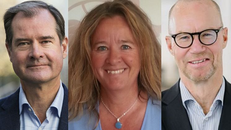 Mårten Lilja, vice vd på Riksbyggen, Claudia Wörmann, boendeekonom på SBAB och Johan Engström, vd för Fastighetsbyrån.