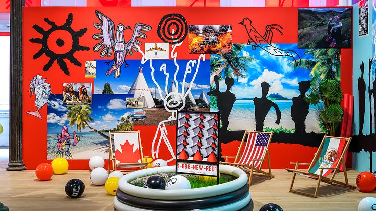 New Red Order, Cover the Earth, 2021. Detail, Feel at Home Here, Artist’s Space, 2021. Courtesy New Red Order and Artists Space, New York. Photo by Filip Wolak.