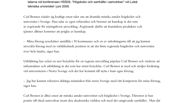 Framgång kräver högre utbildning i hela landet