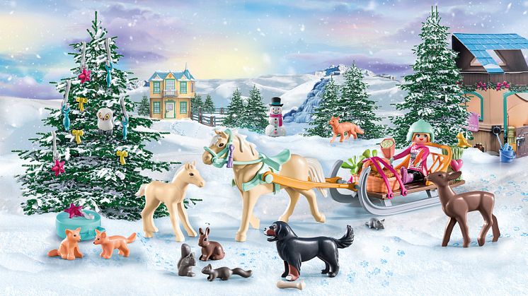 Adventskalender Pferde Weihnachtliche Schlittenfahrt (71345) von PLAYMOBIL