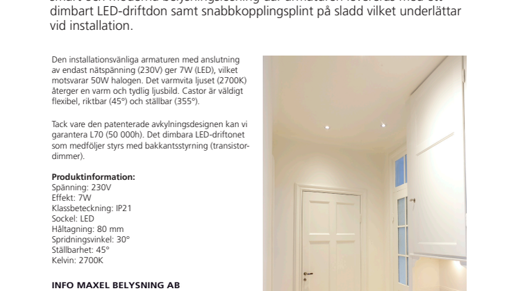 Spara tid och pengar med ny LED-armatur