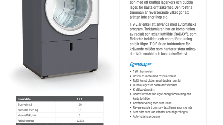 Produktblad T 9 E