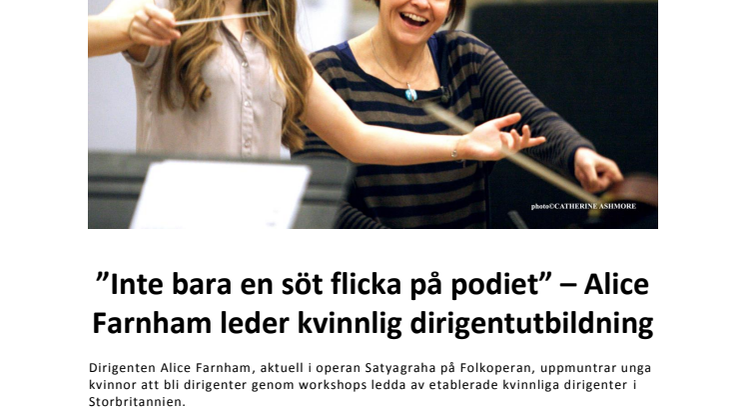 ​”Inte bara en söt flicka på podiet” – Alice Farnham leder kvinnlig dirigentutbildning