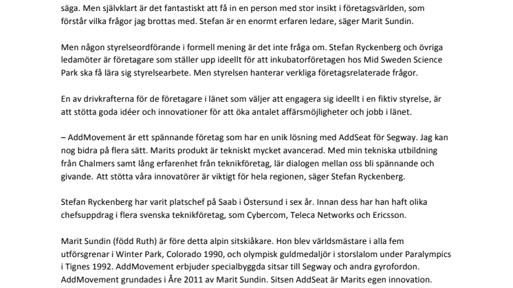 Saabchef vid styret för Marits Segwaysits