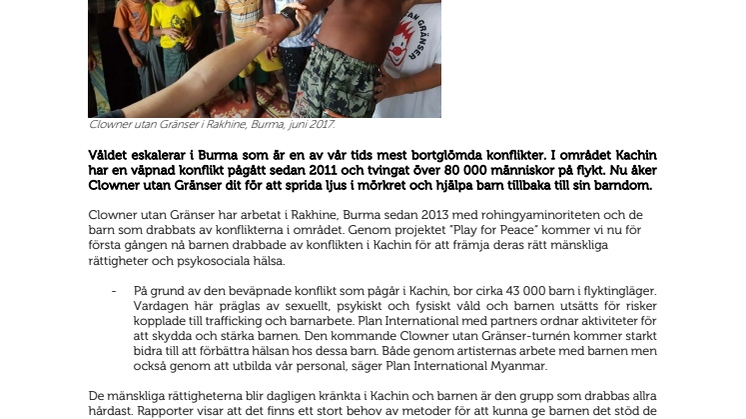 Clowner utan Gränser sprider hopp i Burma 