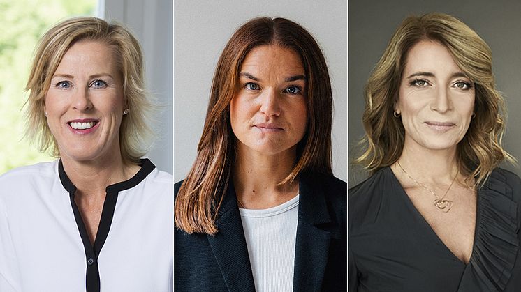 Juryn för Bokmässans bildningspris 2021 från vänster: Åsa Fahlén, Lärarnas Riksförbund, Tove Lindahl Greve, Majblomman, och Anette Novak, Statens medieråd. / Foto: Elisabeth Ohlson Wallin, Rasmus Brandin, Anna-Lena Ahlström.