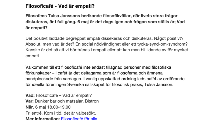 Filosoficafé - Vad är empati?