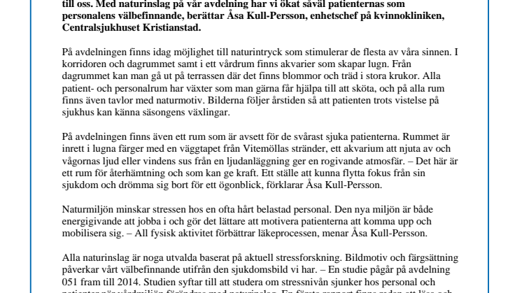 Naturen tar plats i vården