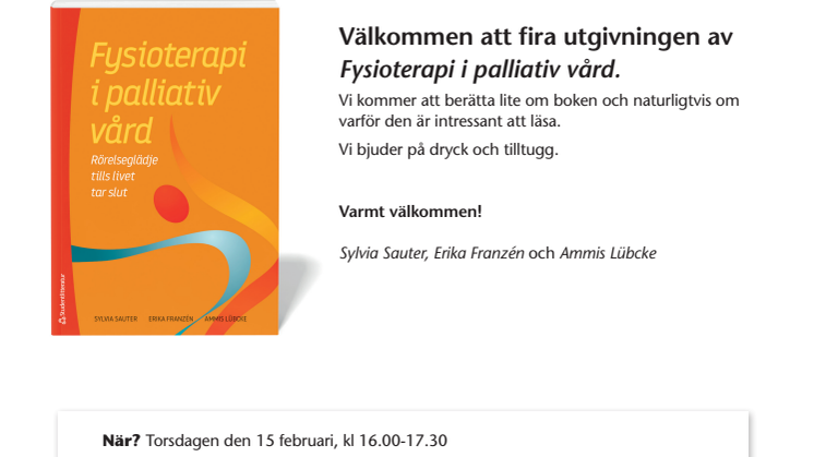 Rörelseglädje tills livet tar slut - ny bok om fysioterapi i palliativ vård