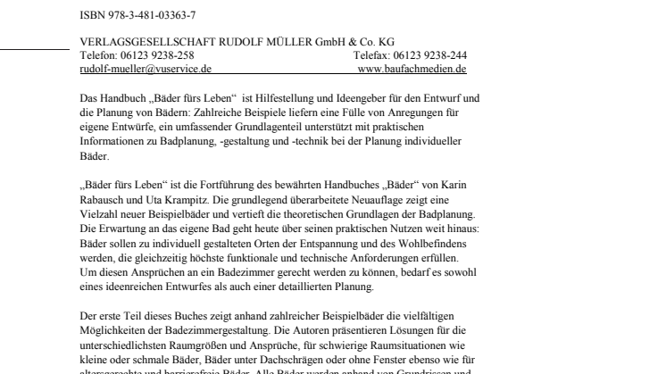 Bäder fürs Leben