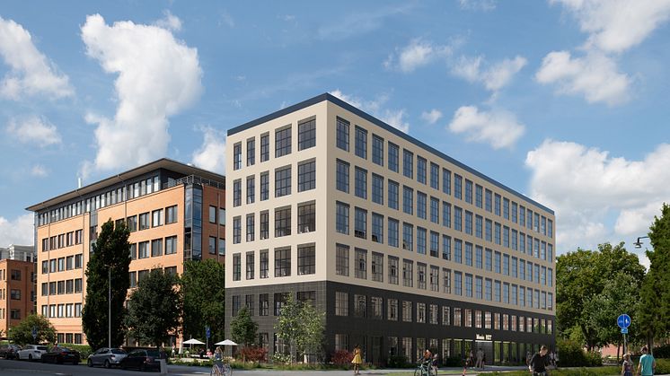 Bonnier Fastigheter har en uttalad hållbarhetsprofil för kontorshuset Munin NXT. Detta certifieras enligt BREEAM-SE. Bild: Walk the Room