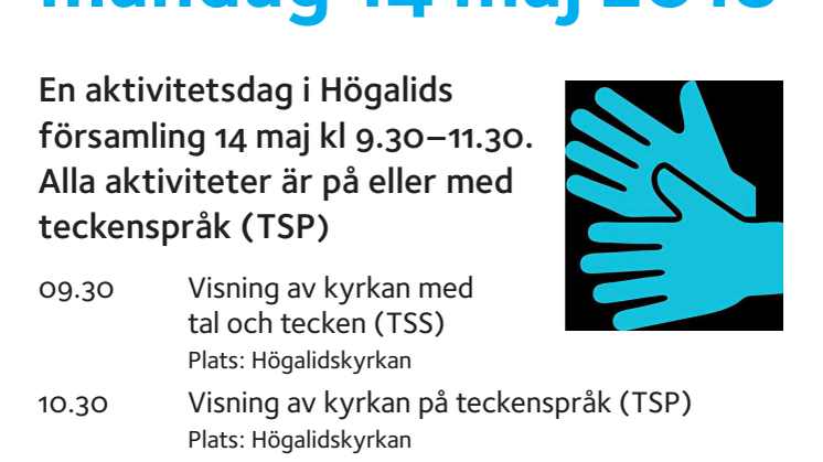 Teckenspråkets dag 14 maj 2018