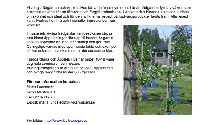 Trädgårdarna på Kiviks Musteri öppnar