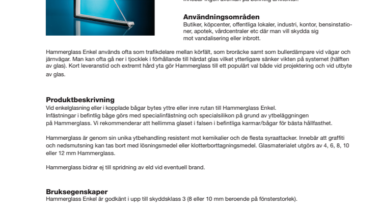 Faktablad - Hammerglass Enkel
