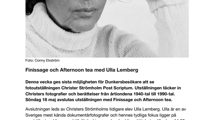Finissage och Afternoon tea med Ulla Lemberg