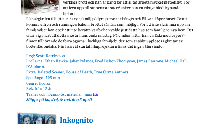 Nyheter på blu-ray, dvd & vod från Scanbox i april