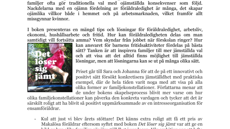 Årets Stöttare blev författarna Sara Dahlin och Johanna Lauri