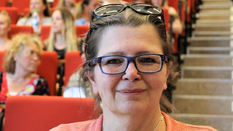 Historikern och forskaren Helene Lööw föreläste på Högskolan Väst.