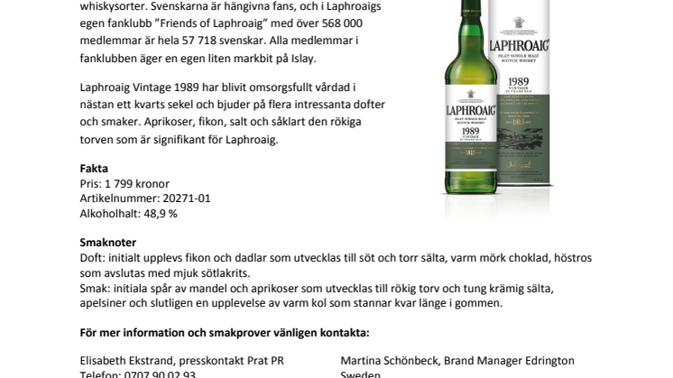Laphroaig lanserar exklusiv nyhet för Norden