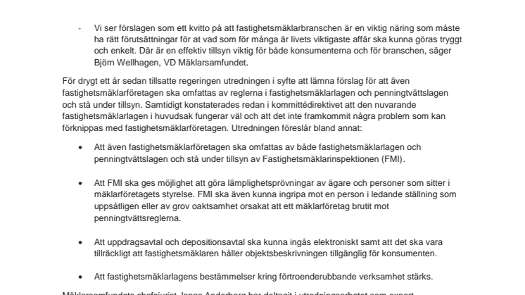 Fastighetsmäklarlagen ska utökas 