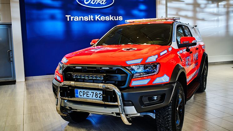 Ford Ranger Raptor Stadin Brankkarien ensihoidon johtoautoksi