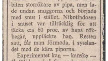 SVD 7 oktober 1967 professor Curt Enzell uppfinner portionssnuset