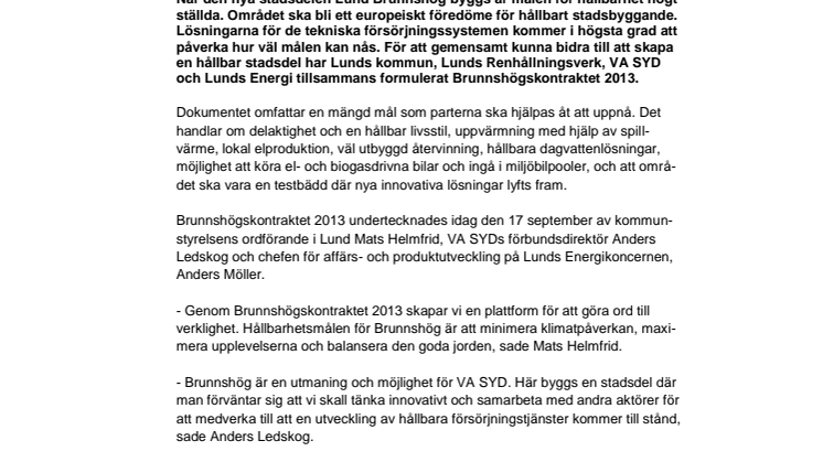 Hållbart samarbete runt kretsloppssystem på Brunnshög