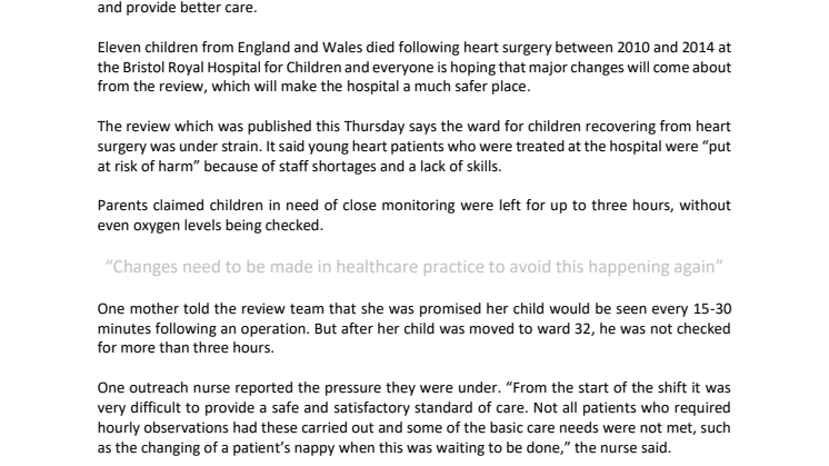 Changes need to be made in healthcare practice to make hospitals a safer place
