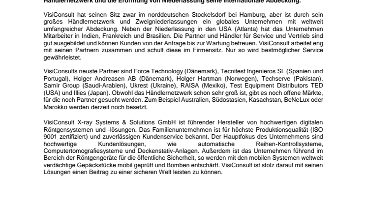 VisiConsult auf internationalem Wachstumskurs