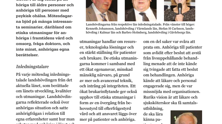 Nyhetsbrev - Anhöriga till äldre personer - nr 4 2013