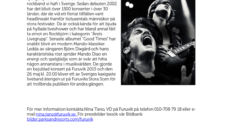Mando Diao till Furuvik i sommar