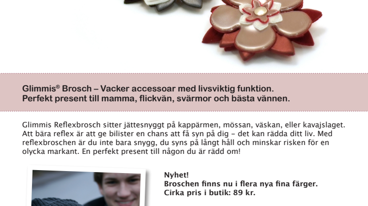 Glimmis® Reflexbrosch – Vacker accessoar med livsviktig funktion.