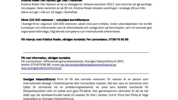 Nykvarnsbo går med i Veteranmarschen