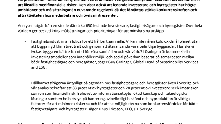 Fastighetsbranschen redo att leverera på höga hållbarhetsmål