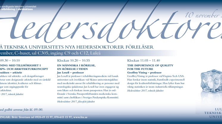Program Hedersdoktotorer vid Luleå tekniska universitet
