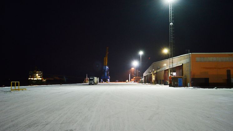 Mastbelysning Piteå Hamn